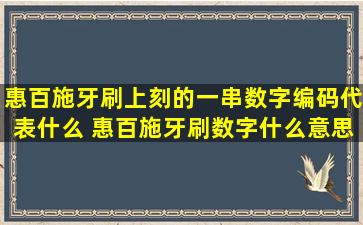 惠百施牙刷上刻的一串数字编码代表什么 惠百施牙刷数字什么意思